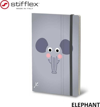 Fletore Stifflex Notebook Animals Smile Elephant, 13x21 cm, 192 faqe, me shumë ngjyra