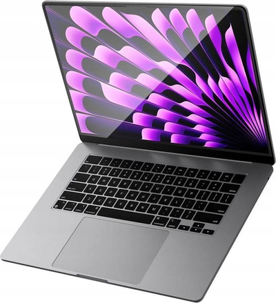 Mbrojtëse ekrani Spigen Glas.tR Slim për MacBook Air 15" M2 2023, xham i fortë i temperuar, me kornizë të zezë
