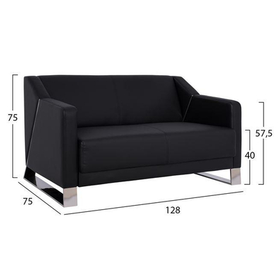 Set divanësh KIZZY, 3-pjesësh, PU, e zezë (HM10331.01), zezë