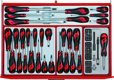 Set veglash auto Teng Tools 1055 copë, me karrocë, i kuq