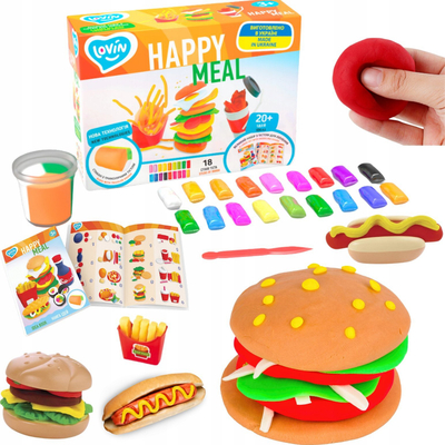Set plasteline për modelim Lovin Happy Meal 41190, për kalamaj 3–7 vjeç, shumëngjyrësh