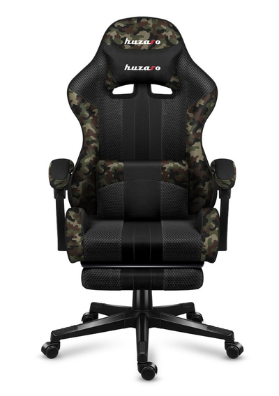 Гејминг столица Huzaro Force 4.7 Camo Mesh, со потпирач за нозе, со мрежа, со камуфлажа