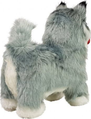 Lonër interaktive qenush Husky, pelush, me zë dhe lëvizje, gri e bardhë