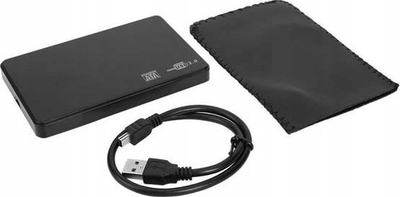 Kuti e jashtme për HDD 2.5" SATA USB 2.0, alumini, e zezë