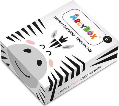 Set kreativ ArcyBox Zebra, 5 projekte, për kalamaj 6+, i bardhë