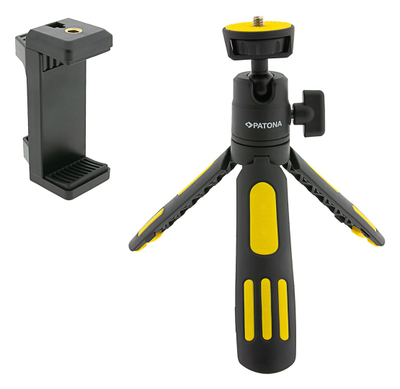 Tripod Patona Extendable, me kapëse për smartphone, i zi