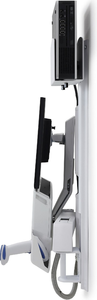 Ergotron StyleView Sit-Stand Combo System со работна површина, Polished aluminum/black