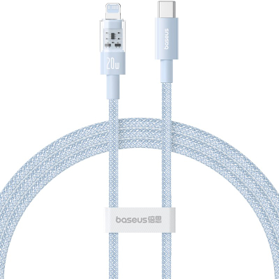Кабел за полнење Baseus Gem USB C во Lightning, 20W, 1m, сина