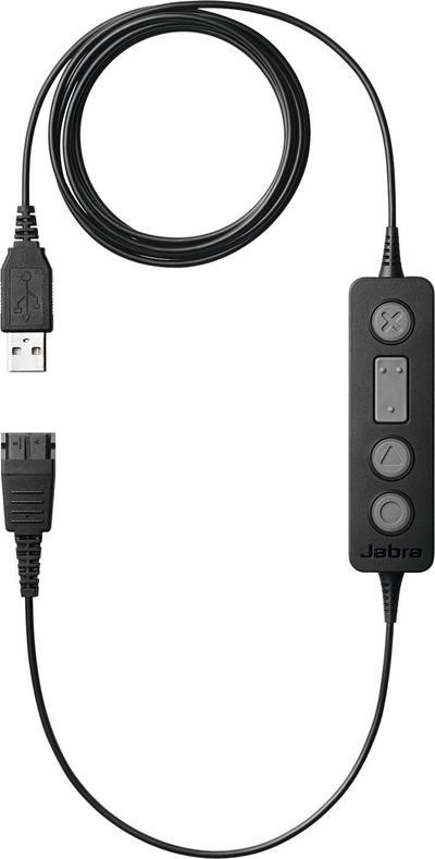 Adapter USB Jabra LINK 260 MS, nga Jabra QD në USB, për kufje, i zi