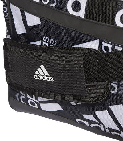 Çantë sportive Adidas Graphic Duffelbag M, 39L, me shirit supi, e zezë