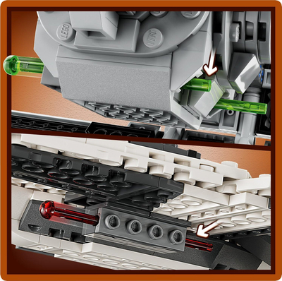 Set lodrash LEGO Star Wars Mandalorian Fang Fighter vs TIE Interceptor 75348, ndërtesë me figura, për moshat 9+, shumëngjyrësh