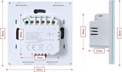 Çelës smart dritash Art OEM, WiFi, dyfishtë, i bardhë