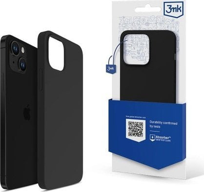 Mbulesë silikoni 3MK për Apple iPhone 15, mbron nga rëniet, e zezë