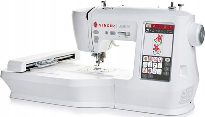 Makina Singer SE9155 për qepje edhe qëndisje, me ekran me prekje 7", e bardhë