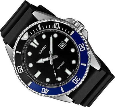 Orë dore Casio Timeless MDV-107-1A2VEF Marlin, 44.2mm, 20 ATM, e zezë