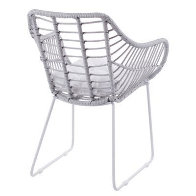 Karrige metalike RADLEY HM5300.02, wicker, e bardhë dhe gri