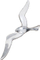 Skulpturë murale Americana Flying Seagull, alumin, 47 cm, argjendi