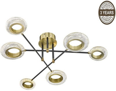 Llambadar Domoletti B2333-6, LED 48W, 108cm, ngjyrë ari