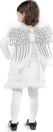 Krahë engjëlli për fëmijë Angel Wings Glitter, 37x45.5cm, me shkëlqim, të bardhë