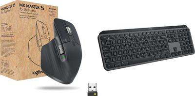 Set tastierë dhe maus Logitech MX Master 3S for Business + MX Keys S Wireless, Bluetooth Logi Bolt, grafit