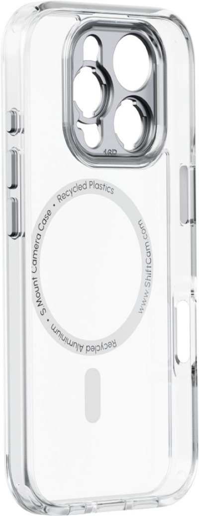 Маска за телефон Shiftcam Camera Case за iPhone 16 Pro Max, со држач за леќи, проѕирна