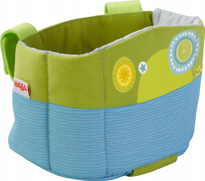 Sedilje biçiklete për kukulla Haba Doll's Bike Seat, poliestër, me rripa fiksimi, blu dhe jeshile