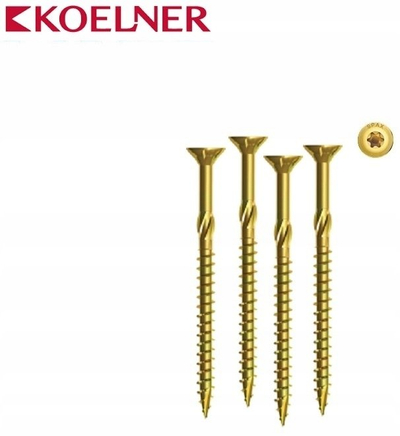 Vida strukturore për dru Koelner, 6x200mm, TORX T30, e artë