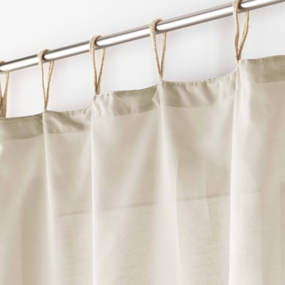 Perde Eyelet Jute Linen Look, 140x240 cm, polikoton, ngjyrë liri