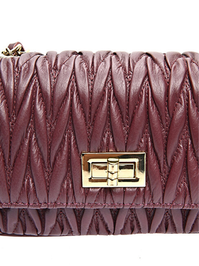 Çantë shpatulle Luisa Vannini Violette, lëkurë natyrale, 12x20x5 cm, e kuqe