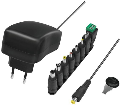 Karikues universal LogiLink PA0198, me shumë adapterë, portë USB, i zi