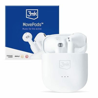 Kufje 3MK MovePods, Bluetooth, pa tel, të bardha
