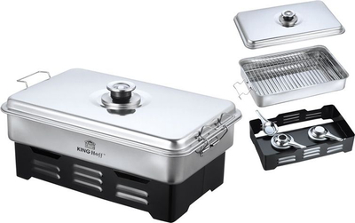 Tymosëse me xhel KingHoff KH-1180, çelik inox, 42 x 27 cm, argjendtë