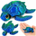 Figurine dekorative LeanToys Sea Turtle 3D, elemente të lëvizshme, 8cm, blu jeshile