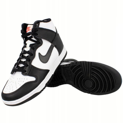 Atlete Nike Dunk High W DD1869-103, lëkurë, të bardha e të zeza