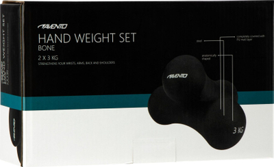 Set pesha dore Avento Bone, 2 x 3 kg, të zeza