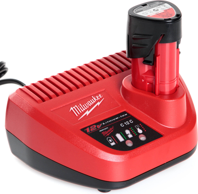 Kaçavidë elektrike Milwaukee M12 4933441915, 12V, bateri 2.0Ah, e kuqe me të zezë