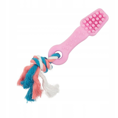 Lodër për qen Barry King Toothbrush, me litar pambuku, 12.5 cm, shumëngjyrëshe