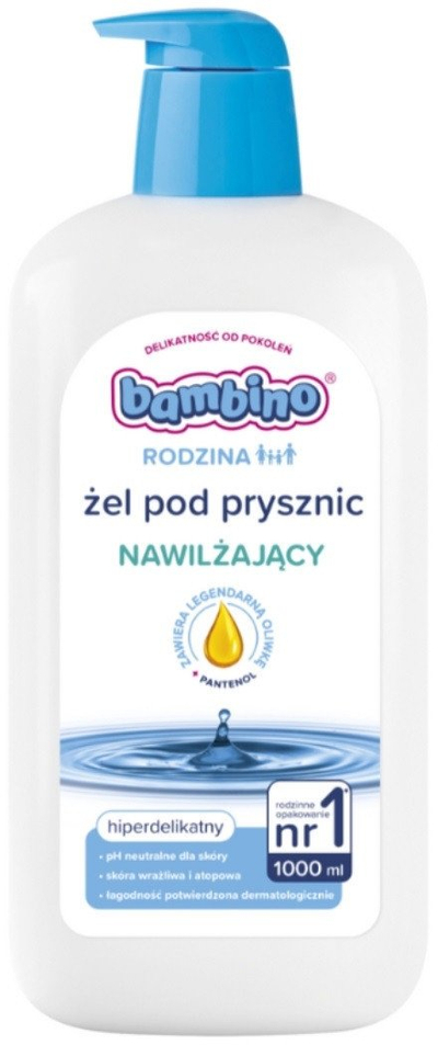 Xhel për dush Bambino Family Moisturizing, 1000 ml, për çdo lloj lëkure