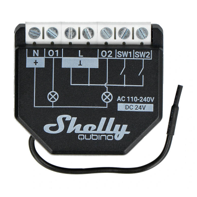 Relé smart Shelly Wave 2PM, 2 kanale, 16A, Z-Wave, i zi
