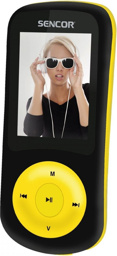 MP3 Player Sencor SFP 8GB, i zi/verdhë