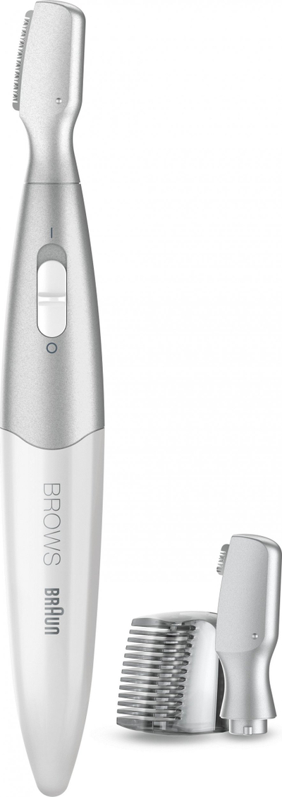 Trimer për vetulla Braun Mini Precision FG1106, me bateri AA, ngjyrë argjendtë
