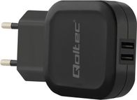 Karikues muri Qoltec 50186, 2x USB A, 3.4A, i zi