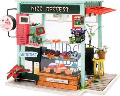 Set DIY shpi miniaturë Rolife Dessert Shop, LED, dru letër edhe plastikë, mente