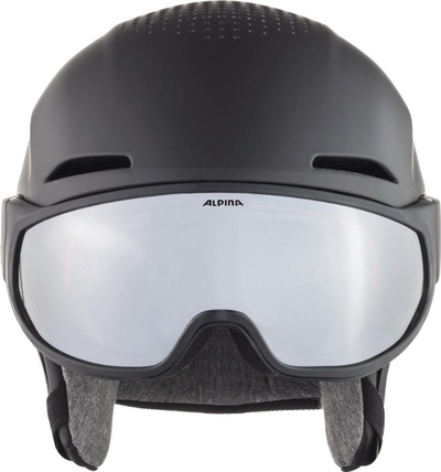 Helm skijimi Alpina Alto V Visor, me vizor, e zezë