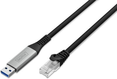Kabllo adaptor rrjeti Digitus USB 3.2 Gen1 në RJ45, 1 Gbit/s, 10m, e zezë