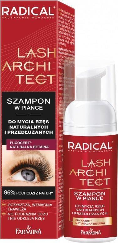 Shampo shkumë për qerpikë Radical Lash Architect, 50ml