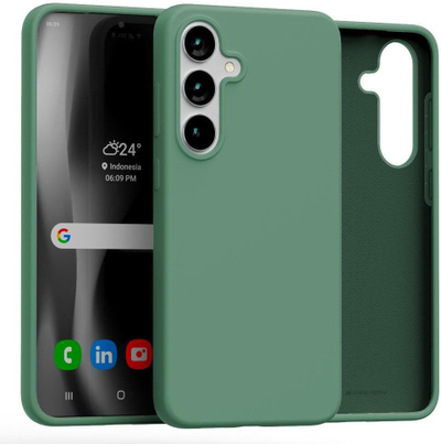 Futrollë telefoni Mercury Silicone për Samsung S25 Plus, silikon, jeshile