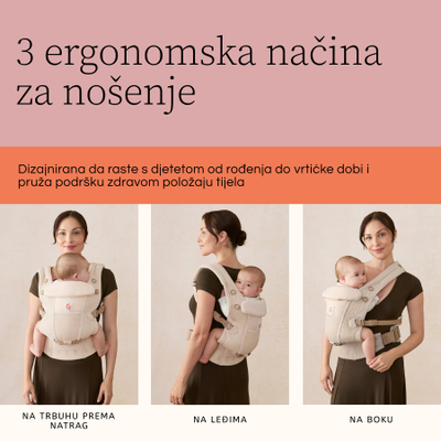 Mbajtëse bebe Ergobaby Adapt SoftFlex Mesh, ergonomike, grafit gri
