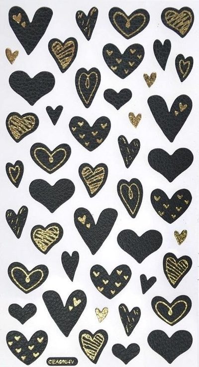Stikera dekorative Arpex Heart, në formë zemre, fletë 100x210 mm, shumëngjyrëshe