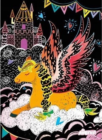 Set arti scratch Avenir Scratch 4 Magic Pegasuses, për fëmijë 3+, pastel